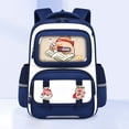 thumbnail image 5 of FUZHIQ Cartoon Patchwork School Backpack for 3rd 4th 5th 6th Grade Reflective Strip Ergonomic Back Cushion Multi Pocket Bookbag Back to School, Dark Blue, 5 of 5