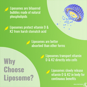 Liposomal Vitamin D3 5000 IU with K2 MK7 100 mcg, Vit D and K Supplement 365 softgels