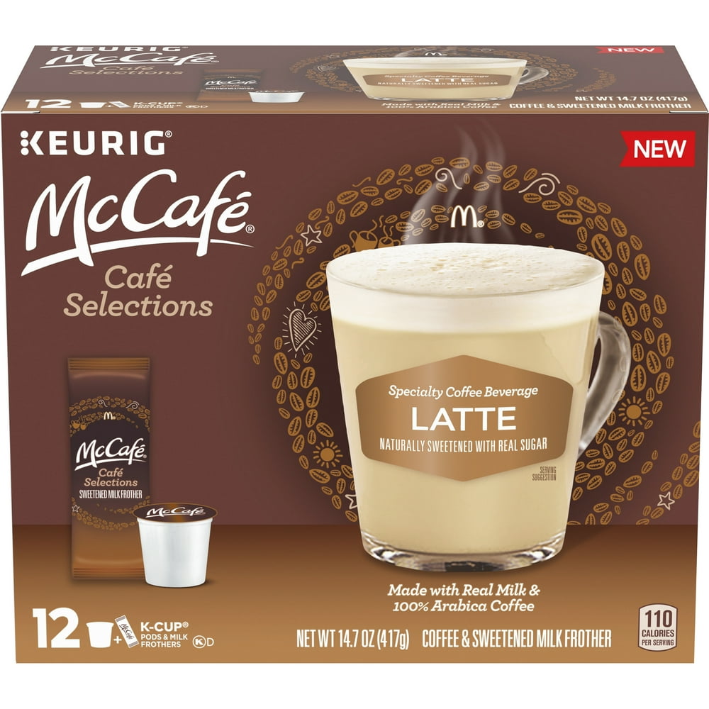 McCafe Cafe Selections Latte Coffee Keurig K Cup Pods & Froth Packets