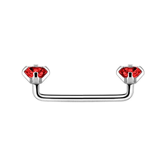 LionGothic Barre de Surface en Acier Chirurgical 316L 14G Filetée Interne avec Réglage des Griffes CZ