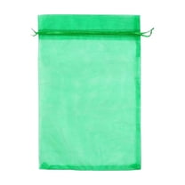 Luxcidy 100 Pcs Fruit Protection Netted Bags, 3''×4''Fruit Netting Bags for Fruit Trees Fruit Cover Mesh Bag with Drawstring Netting Barrier Bags for Plant Fruit Flower(Green)