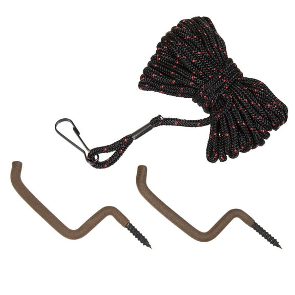 Allen Company Treestand Bow and Gun Rope, 20 Feet with 2 Gear Hangers, Black Red