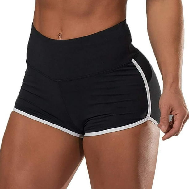 Leggings para mujer, pantalones de yoga, cinturo , entrenamiento, pantalones de levantamiento de glúteos, Control de barriga, , pantalones - Negro Yinane Shorts de yoga de cintura alta
