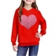 thumbnail image 5 of Sudadera con capucha y estampado de corazón de San Valentín, sudadera de manga larga para niños y niñas, chaqueta para niñas de talla mediana y grande., 5 of 7