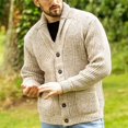 thumbnail image 5 of Vedolay Men's Cardigan Sweater Open-Front Cardigan Coat Solid Color Coats for Men 2023 Khaki,2XL, 5 of 5