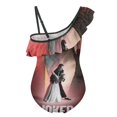 thumbnail image 2 of 2024 Joker Folie A Deux One-Piece Swimsuit for Girls Adjustable One Shoulder Ruffled Swimwear Summer Beach Kids Bathing Suits Sizes 6-12Y, 2 of 7
