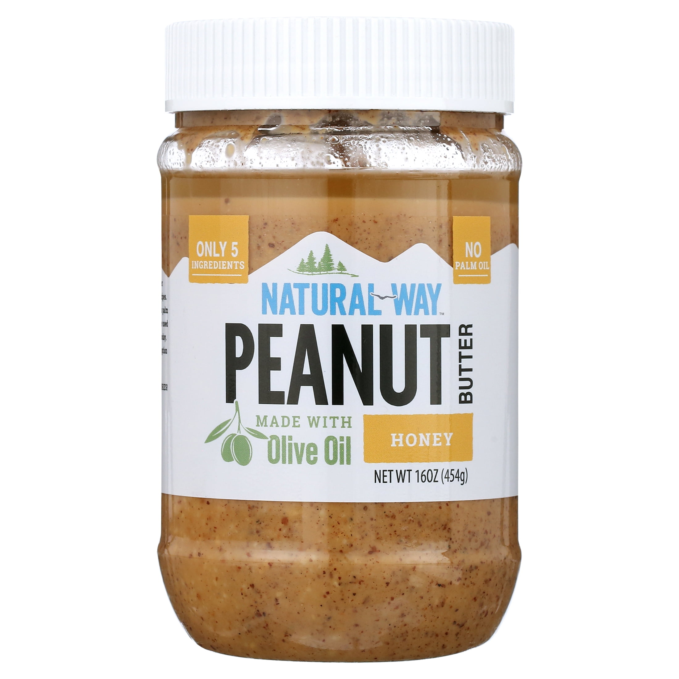 (2 pack) Natural Way, Light Crunch Honey Peanut Butter Made with Olive Oil, 16 oz