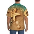 thumbnail image 3 of Sikiie Starfish And Seashell 1 Men's Wrinkle Free Untucked Cuban Shirt Business Casual Button Down Shirts Short Sleeve ShirtLarge, 3 of 5