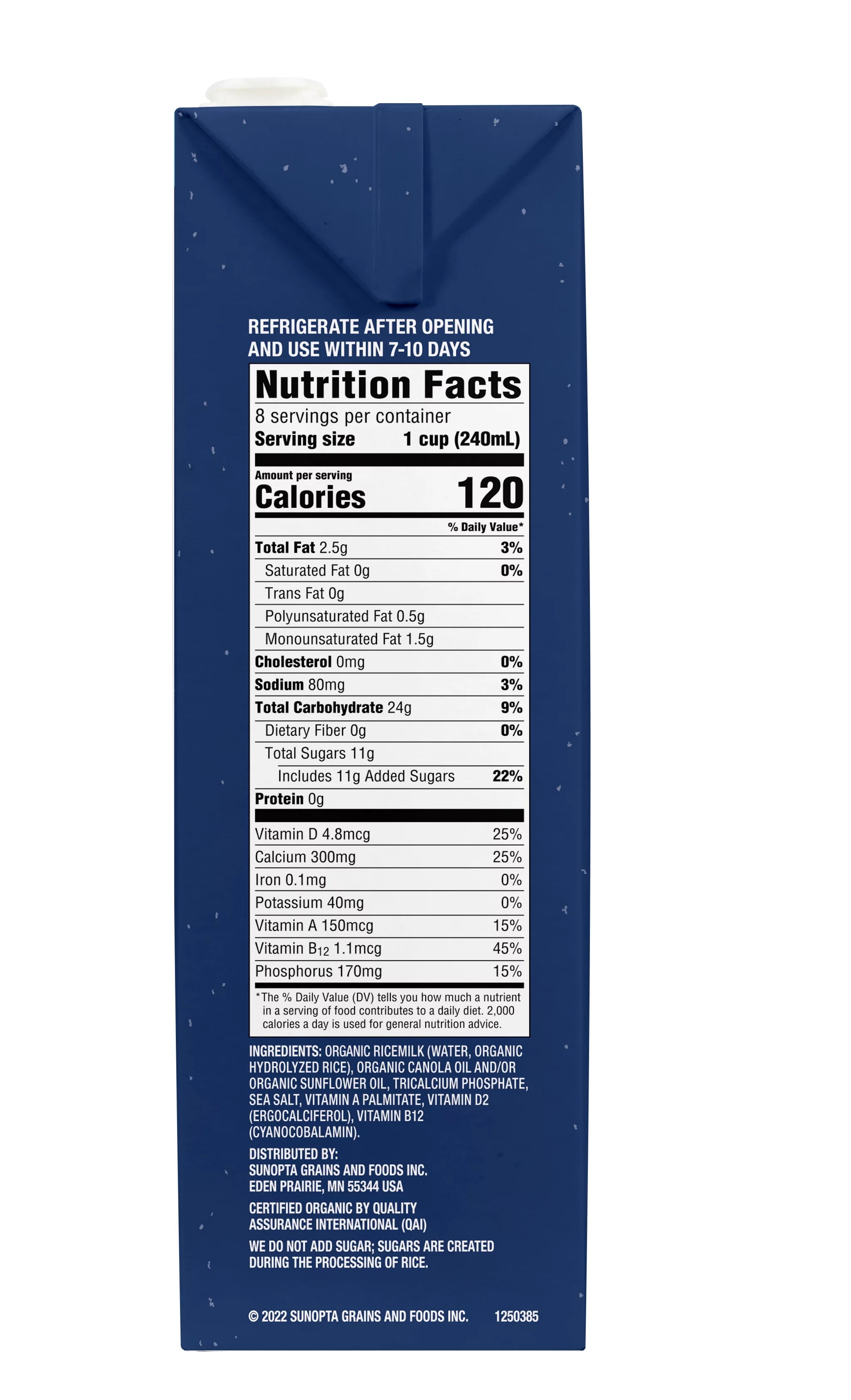 Rice Milk Nutrition Facts