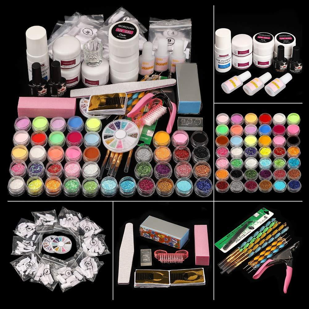 Acrylic Nail kit, with Nail Flowers Monomer and Basic Nail Art Tools