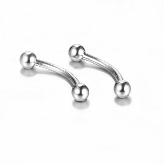 1pc 304 Stainless Steel Eyebrow Rings Curved Barbell Eyebrow Piercing Jewelry Stainless Steel color 3mm Pin: 1.2x8mm