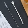 thumbnail image 5 of 2Pcs Straw Spoon Long Handle Mixing Yerba Mate Stainless Steel Bombilla Filter Teaspoon for Party, 5 of 8