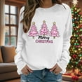 thumbnail image 4 of Christmas Sweatshirt for Women Tree Printed Crewneck Long Sleeve Pullover Tops White L, 4 of 6