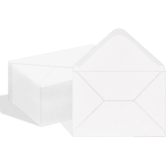 A7 Envelopes 100 Pack White 5x7 V Flap Invitation for Photos,Cards, Birthday, Weddings, Graduations, Announcements, Baby Shower 5.28 "x 7.13"(white)