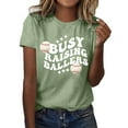 thumbnail image 1 of Cathalem T-Shirts Surdimensionnés pour Femmes Manches Courtes Col Rond Crop Top, Vert Menthe m, 1 of 5