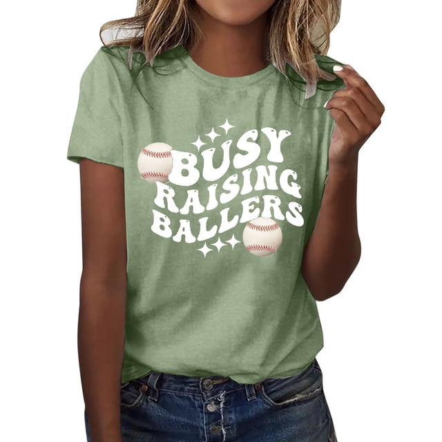 Cathalem T-Shirts Surdimensionnés pour Femmes Manches Courtes Col Rond Crop Top, Vert Menthe m