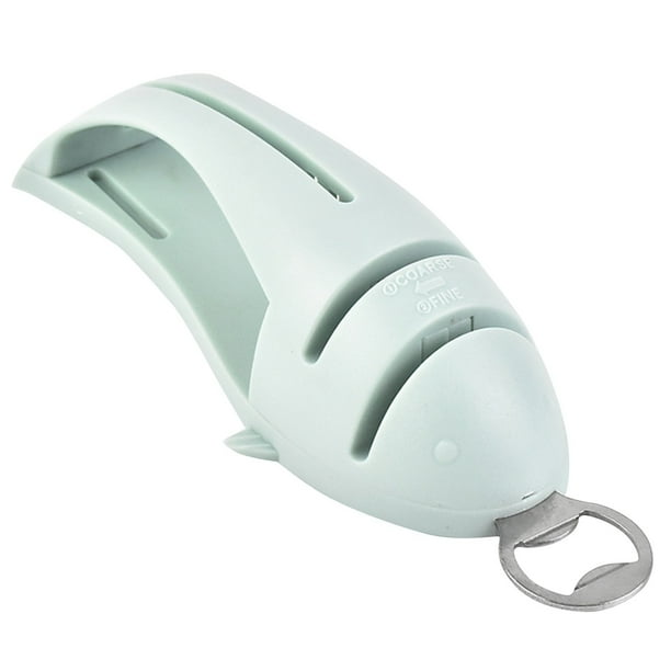 Afilador de Cuchillo de Cocina 3-En-1 Herramienta Manual con Cerámica de Acero de Tungsteno de Carburo, Afilador de Cuchillo de Bolsillo para Tijeras Cuchillos Rectos Chef Cleaver Agate Estable de Bas