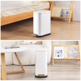 thumbnail image 6 of Slim Stainless Steel Trash Can with Soft Close Lid and Step Pedal, 3.5 Gallon Matt White Garbage Bin for Bathroom Bedroom Office, 6 of 6