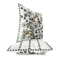 thumbnail image 2 of Leafy Peacock Circles Indoor/Outdoor Pillow in White 28x28, 2 of 6