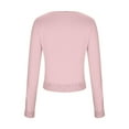 thumbnail image 7 of cfhntfmh Long Sleeve Shirts for Women Crop Tops Going out Basic Clothes Fall Fashion Square Neck Slim Outfits Clothes, 7 of 7