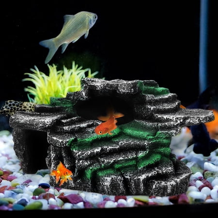 LOLIPPYY Aquatic Turtle Basking Platform Black Resin Reptile Ramp with Sturdy Stable Design