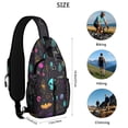 thumbnail image 5 of Sling Backpack,Mystical Halloween Pattern Crossbody Bag with Water Bottle Holder,Waterproof Sling Bag for Men/Women with Chest Phone Holder for Hiking,Travel, 5 of 6