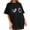 Black#1, variant on Fartey 4th of July Oversize Shirts Women Cute American Flag Stars Graphic Tees Summer Short Sleeve Crew Neck Patriotic T-Shirt Fashion Y2K Tops Black L