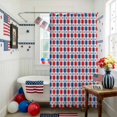 thumbnail image 3 of Independence Day Shower Curtain, 48" x 72", American Flag Star Red Blue White Plaid Waterproof Bathroom Curtain Washable Shower Curtain Set with 12 Hooks, 3 of 9