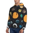thumbnail image 3 of Picia Planets And Their Moons Pattern Casual Men's Hoodie - Lightweight Hooded Sweatshirt with Kangaroo Pocket, Comfortable Pullover for Everyday, Travel-XX-Large, 3 of 7