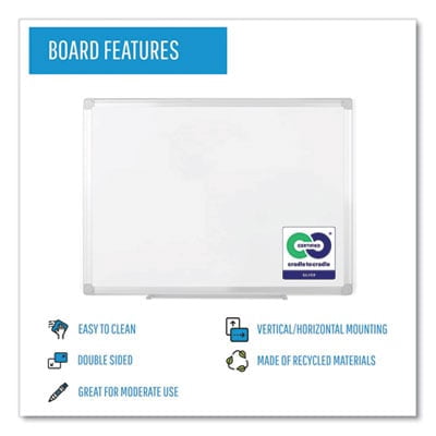 MasterVision Earth Silver Easy Clean Dry Erase Boards 48 x 96 White Aluminum Frame MA2100790
