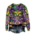 thumbnail image 6 of Gamivast Carnival Tops for Women Plus Size Long Sleeve Trendy Mask Graphic Blouses Funny Crewneck Drop Shoulder Tunic Sweatshirts Holiday Mardi Gras Shirt, 6 of 6