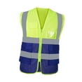thumbnail image 2 of Chaleco de seguridad reflectante Hi vis para topógrafos de almacén de motor de conducción malla azul verde, 2 of 8