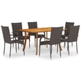 thumbnail image 1 of vidaXL 7 Piece Garden Dining Set Brown, 1 of 5