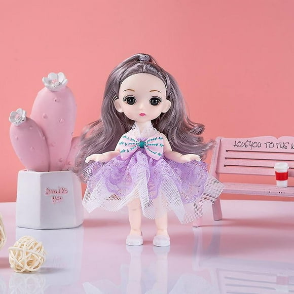 17cm Cross Dress Doll Cute Beautiful Fashion Simulation Princess Girl Ajustable Clothes Pretend Play House Kids Birthday Gift