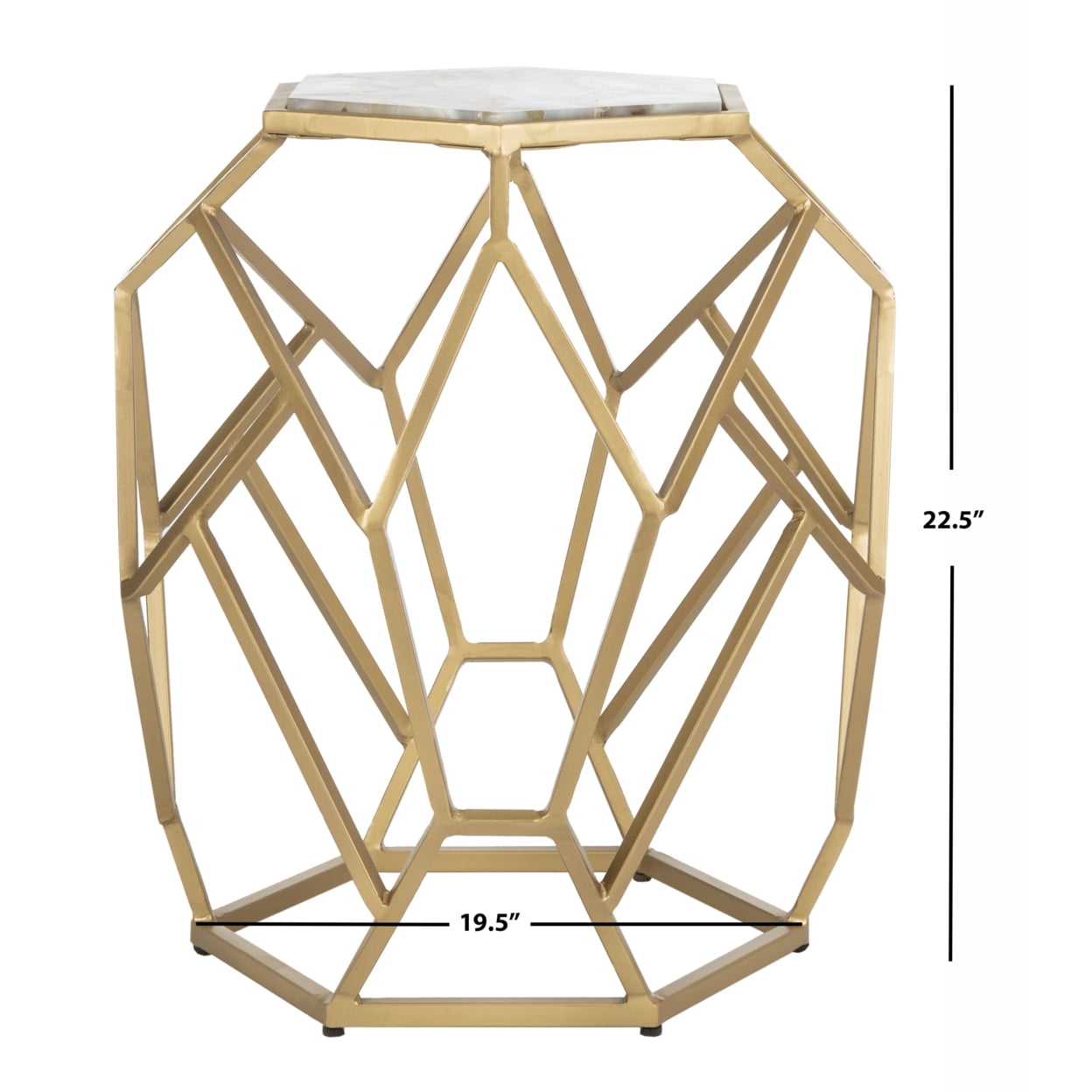 SAFAVIEH Ava Modern Glam Geometric Accent Table, Multi/Gold