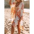 thumbnail image 3 of Charmo Womens Geometric Print Swim Cover Up Open Front Loose Casual Resort Beachwear, 3 of 5