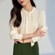 thumbnail image 3 of Blusa elegante de oficina para mujer de primavera 2024, camisas de manga larga de color puro 90 % de seda auténtica, 3 of 5