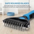 thumbnail image 3 of LAPTOM MAX Dog Brush and Dog Comb Set for Dogs and Cats Double Sided Dematting Shedding Blue 3Pcs, 3 of 7
