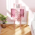 thumbnail image 4 of Costway Jewelry Cabinet with Mirror Armoire Storage Chest Stand Organizer Christmas Pink, 4 of 10