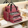 thumbnail image 3 of OCCOA Large Capacity Nail Polish Storage Bag Double Layer Nail Tech Organizer Case with Removable Dividers for Salon Home, Pink, 3 of 6