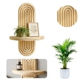 thumbnail image 4 of 1Pcs Boho Shelves Wall Decor Mid Century Modern Decorative Floating Shelves 11.81inch with Ledge for Indoor Decoration Holding Planter Ornaments, 4 of 10