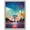 thumbnail image 1 of Colourful Champs-Elysees And Arc De Triomphe Modern Artwork Framed Wall Art Print A4, 1 of 4
