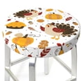 thumbnail image 3 of Kll Happy Thanksgiving Round Bar Chair Cushion Cover 13 Inch,Bar Stool Protector With Elastic, Soft Washable, 3 of 7