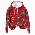 thumbnail image 4 of Towmus Women's Graphic Hoodies Oversized Sweatshirts Couple Cute 3D Santa Print Hooded Pullover Tops Cute Fall Clothes, 4 of 4