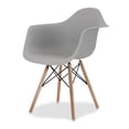 thumbnail image 1 of Silla de Comedor Ergonomica con Estructura de Madera Diseño Moderno Tipo Eames para Sala Oficina e Interiores Minimalistas con Soporte de Acero Gris, 1 of 5