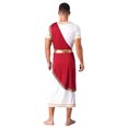 thumbnail image 4 of Sxiwei Men's Ancient Greek Roman Toga Halloween Cosplay Fancy Dress Up Adult Party Toga Costume Burgundy 3XL, 4 of 7