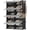 Black, variant on Shoe Rack Organizer, 8-Tier Shoe Storage Cabinet for Closet and Entryway, Holds 32 Pairs of Shoes, Adjustable, Cloud White and Trasparent