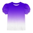 thumbnail image 2 of Teylalorva Girls Graphic T-Shirt, Crewneck Casual Cute Puff Short Sleeve Summer Kids Trendy Tee Purple Size 14, 2 of 6