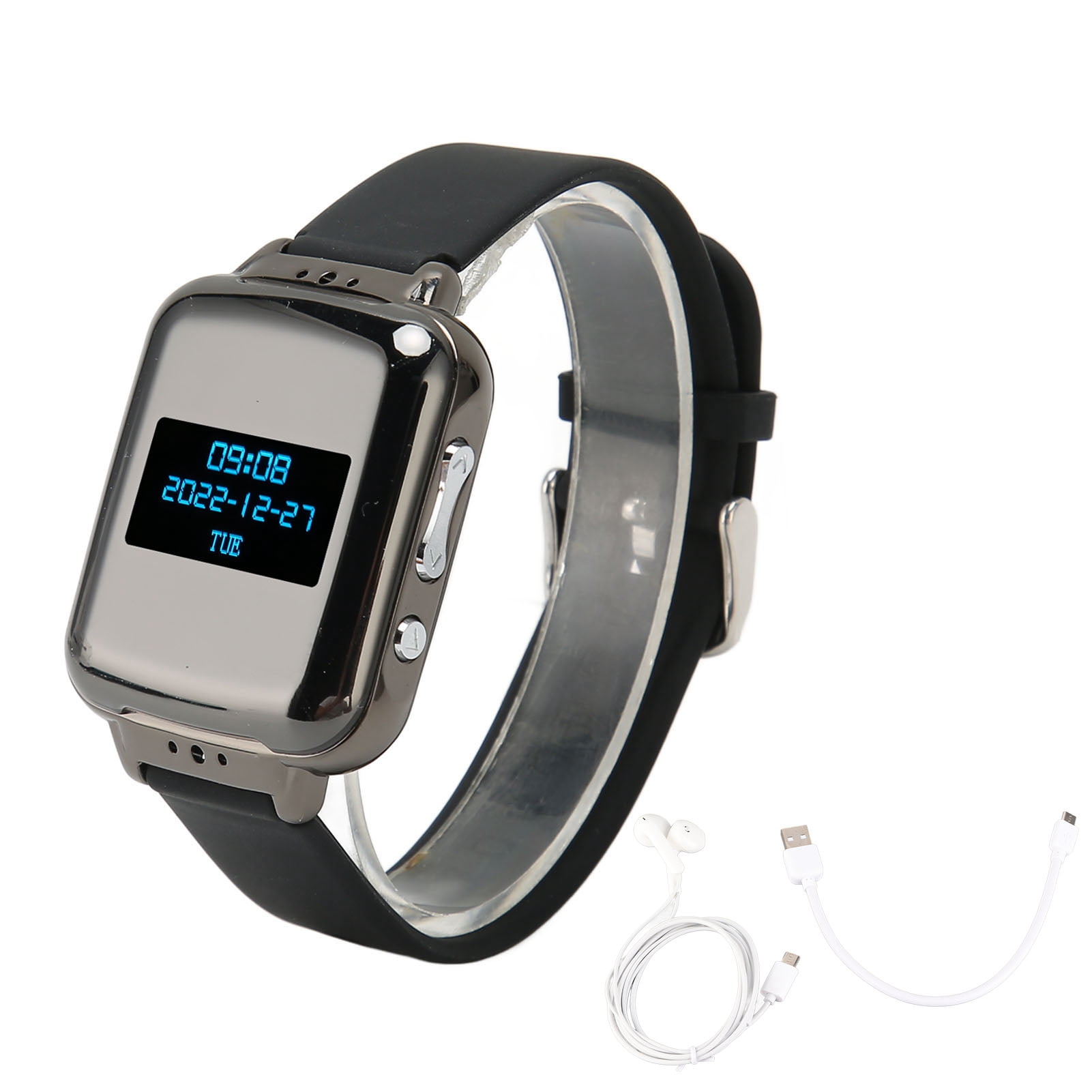 Voice Recorder Watch Bluetooth 4.2 E Book HiFi Eye Protection Noise Reduction Voice Activated Recorder Watch for Meeting 16GB Walmart
