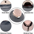 thumbnail image 2 of Womens Summer Sun Hat Beach Hats Wide Brim Outdoor UV Protection Hat Foldable Ponytail Bucket Cap, 2 of 7